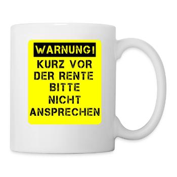 Warning pension retirement pension pensioner gift - Mug - white - Right