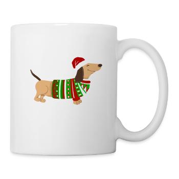 Christmas Dachshund Santa Claus gift funny - Mug - white - Right