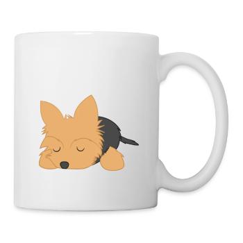 Yorkie - Yorkshire Terrier - Muffins du matin - Fatigué - Mug blanc - blanc - Droite