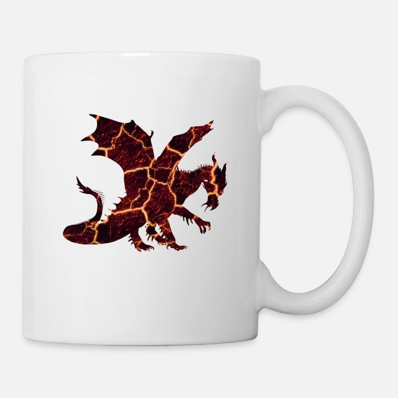 Drache Lava Feuer speien - Tasse - Weiß