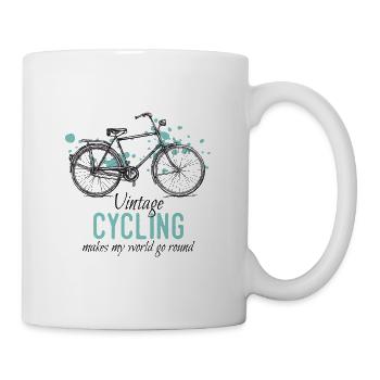 Retro Style Vintage Bike Drawing - Mug - white - Right