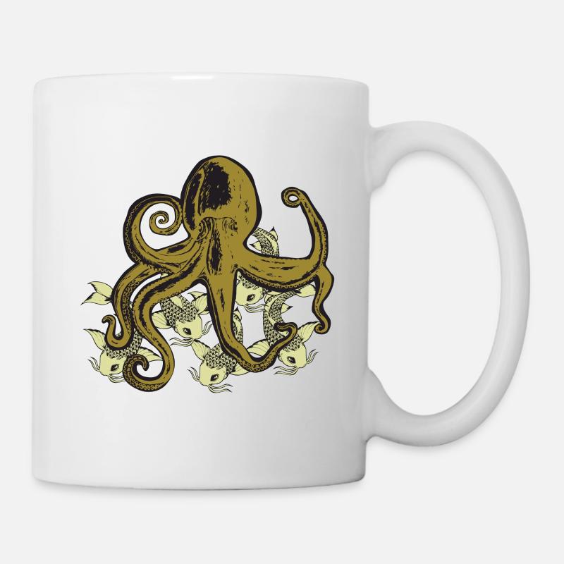Koi rencontre pieuvre - Mug blanc - blanc