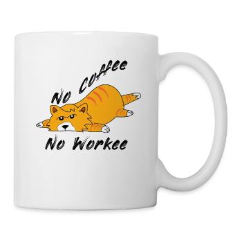 Pas de café Pas de travail Café Chat Chats Cadeau - Mug blanc - blanc - Droite