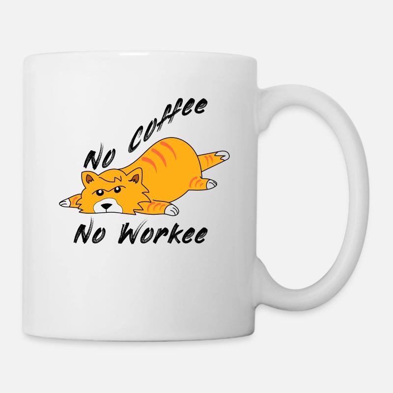 Pas de café Pas de travail Café Chat Chats Cadeau - Mug blanc - blanc