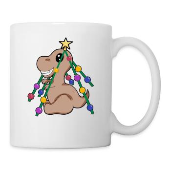 treerex Dino Dinosaure Arbre de Noël Cadeau de Noël Bande dessinée - Mug blanc - blanc - Droite