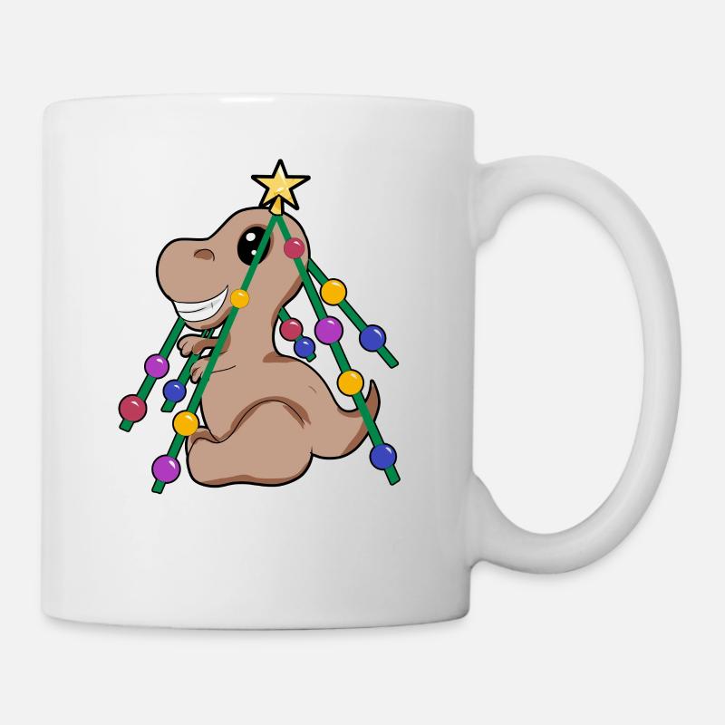 treerex Dino Dinosaur Christmas Christmas Tree Gift Comic - Mug - white