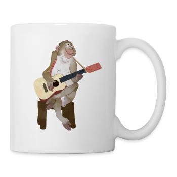 Guitare guitare acoustique Singe motif enfant cadeau - Mug blanc - blanc - Droite