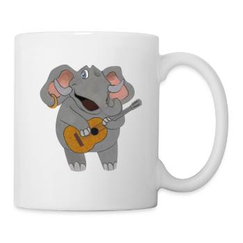 Guitare guitare acoustique Éléphant Cadeau enfants - Mug blanc - blanc - Droite