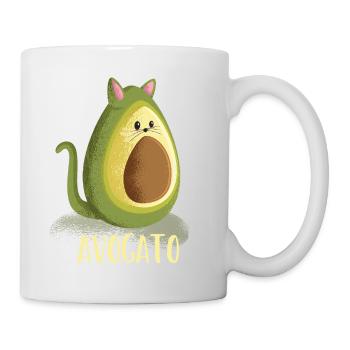 Cool funny vegan vegetarian Avocado cat present - Tasse - Weiß - Rechts
