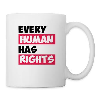 Chaque être humain a des droits, un anniversaire, un cadeau - Mug blanc - blanc - Droite