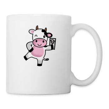 Vache avec téléphone portable - Mug blanc - blanc - Droite