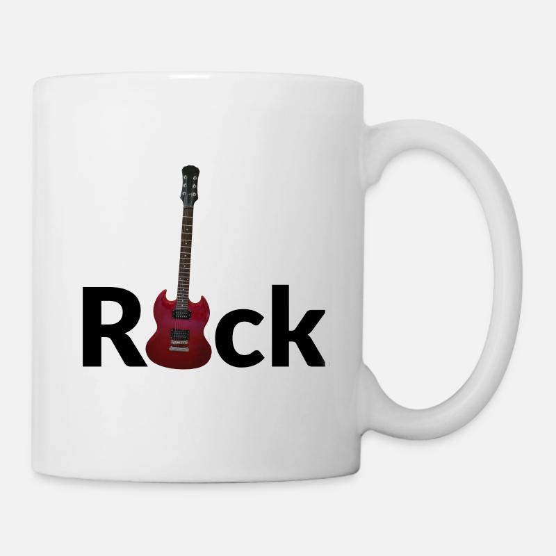 Rock - E-Gitarre - Tasse - Weiß