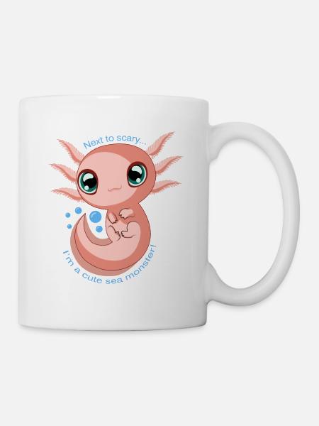 Süßes Knuffliges Axolotl Baby - Tasse - Weiß