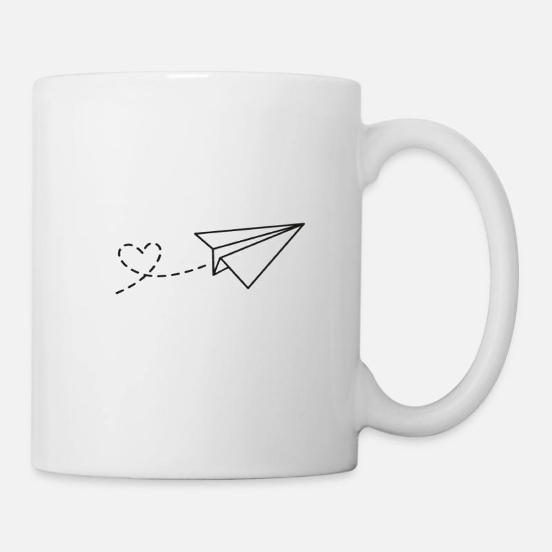 Papierflieger - Liebe - Tasse - Weiß