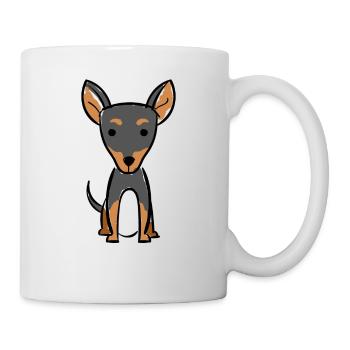 T-Shirt Deutscher Pinscher - Tasse - Weiß - Rechts