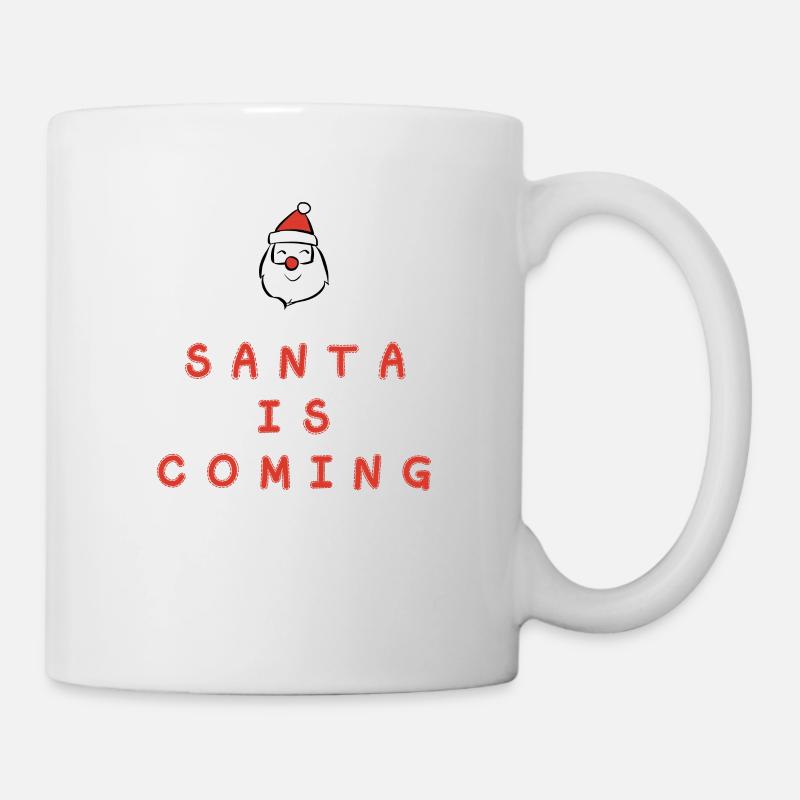 Père Noël arrive cadeau de Noël Weihnachstman - Mug blanc - blanc