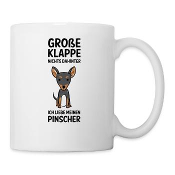Dobermann Pinscher Welpe Shirt mit lustigem Spruch - Tasse - Weiß - Rechts