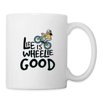 Life is Wheelie Good Bike Biker - Mug blanc - blanc - Droite