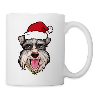 Zwergschnauzer Weihnachten Hund Zwerg Schnauzer - Tasse - Weiß - Rechts