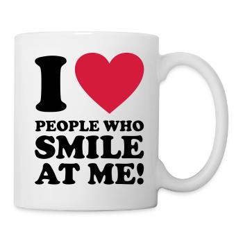 smile Free Hugs happy face happiness peace - Mug - white - Right