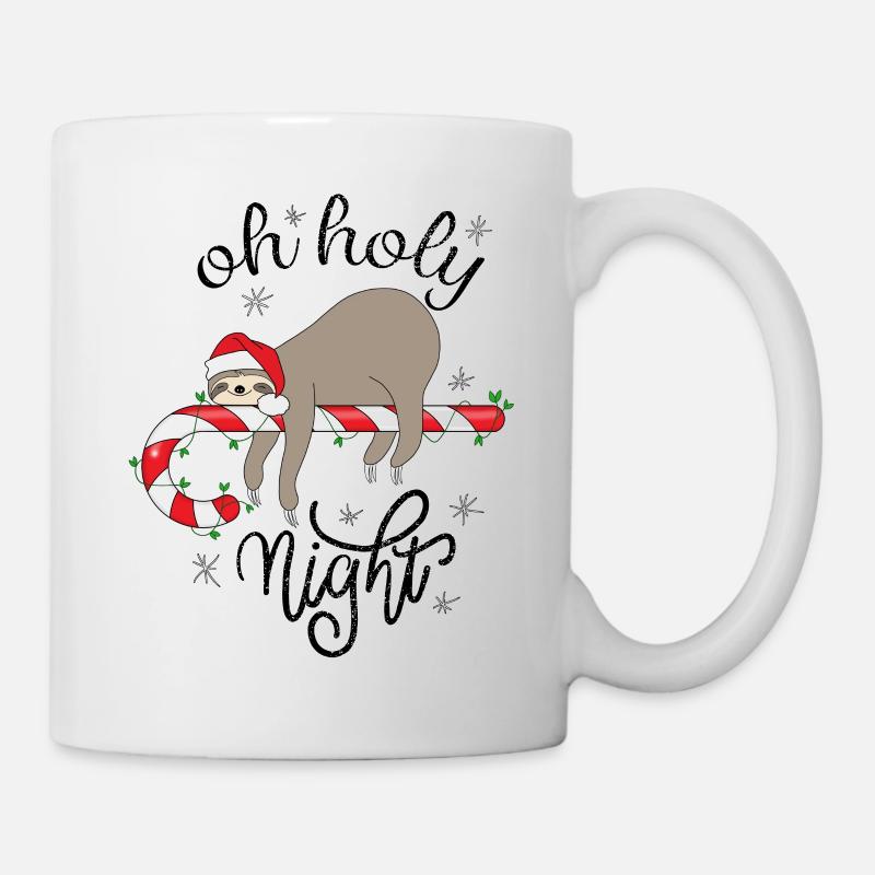 Oh holy night sloth Christmas - Mug - white