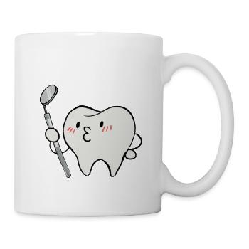 Zahnarzt - Zahnarzt T-Shirt - Dentist - Zahn - Tasse - Weiß - Rechts