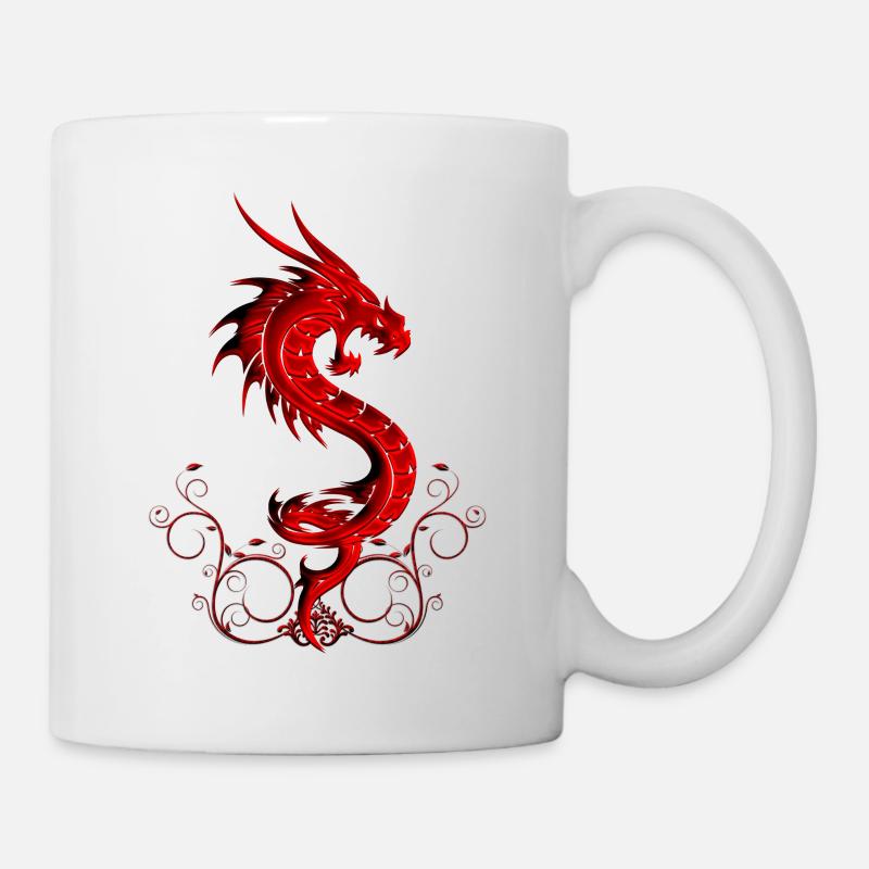 wundervoller roter chinesischer Drache - Tasse - Weiß