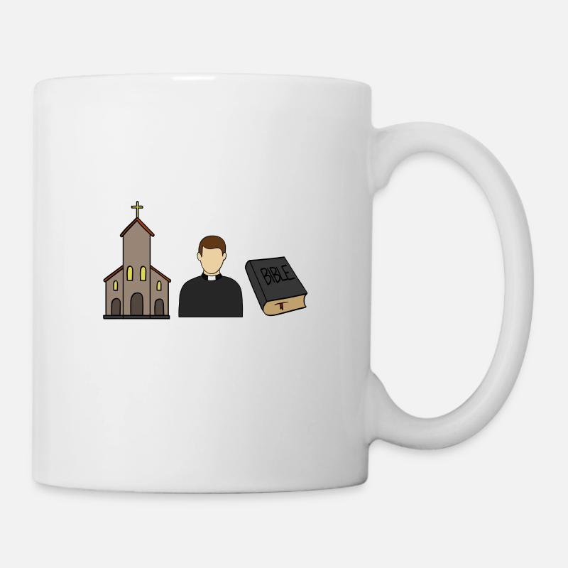 Catholique catholique prêtre Église chrétienne - Mug blanc - blanc