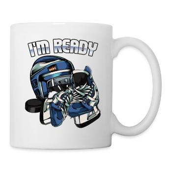 I'm Ready | Eishockey Spruch Eissport Geschenk - Tasse - Weiß - Rechts