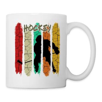 Hockey sur glace de style rétro | Cadeau de sports de glace - Mug blanc - blanc - Droite