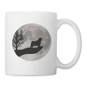 Mops Zeichnung - Tasse - Weiß - Rechts