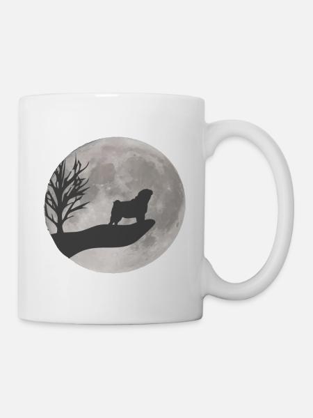 Mops Zeichnung - Tasse - Weiß