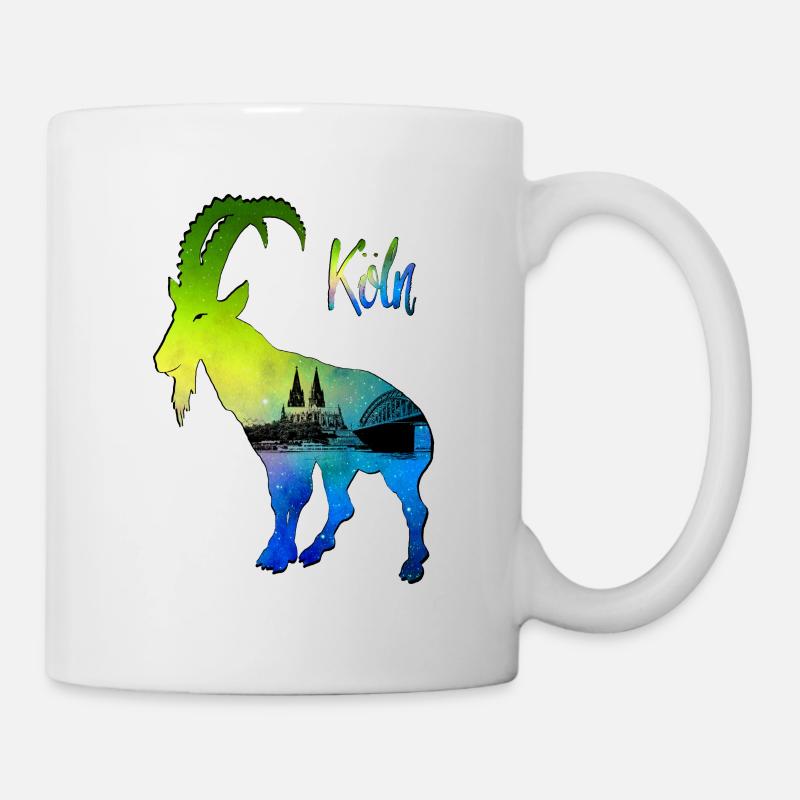Kölner Dom Geißbock Hennes - Tasse - Weiß