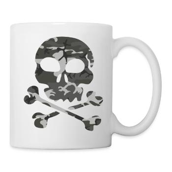 Skull in camouflage pattern - Mug - white - Right