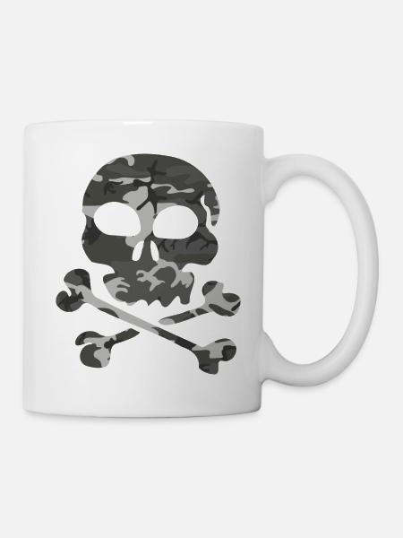 Crâne en motif de camouflage - Mug blanc - blanc
