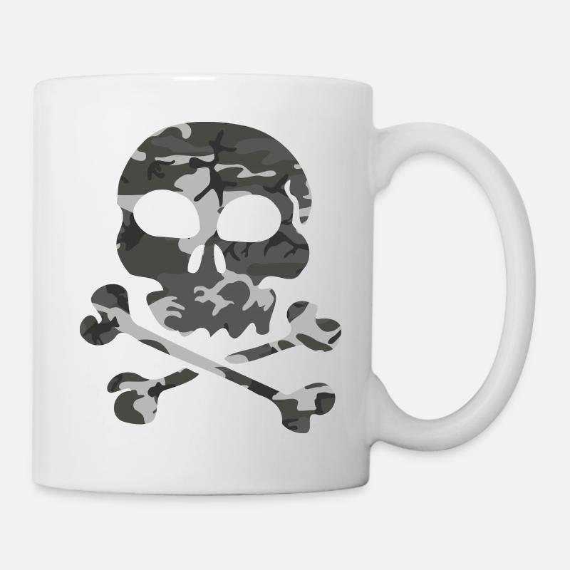 Skull in camouflage pattern - Mug - white