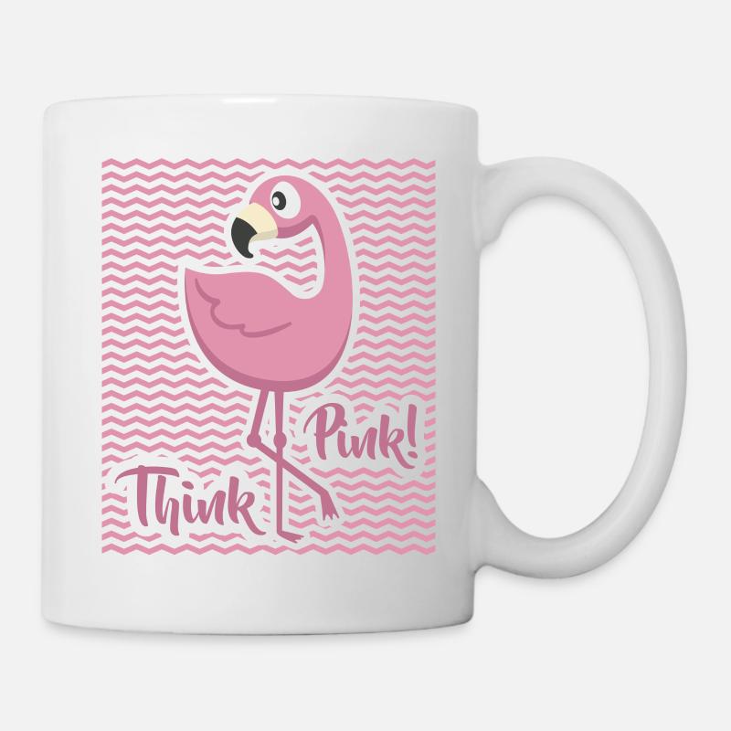 Flamingo Pink lustiges Geschenk Rosa Vogel - Tasse - Weiß