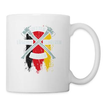 Feuerwehrmann Retten Löschen Bergen Schützen - Tasse - Weiß - Rechts