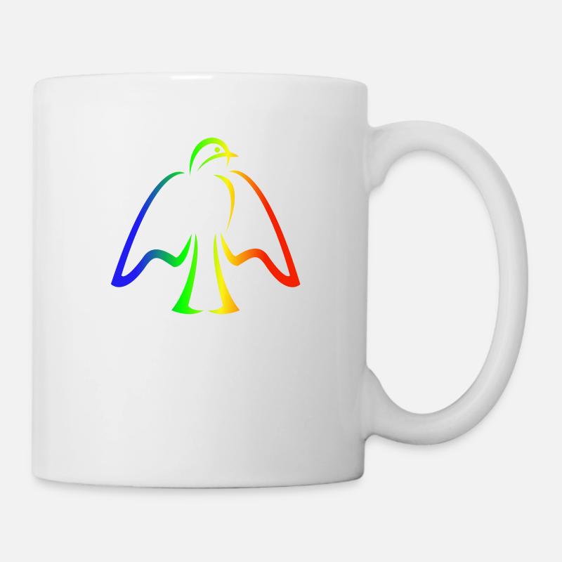Rainbow world peace dove stylistically - Mug - white
