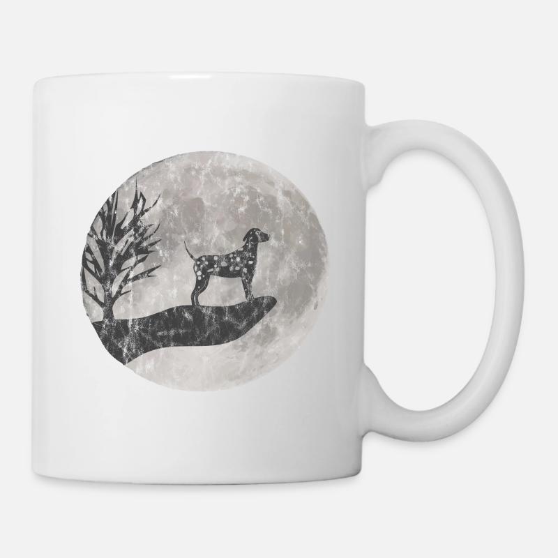 Dalmatiner Zeichnung Used Look - Tasse - Weiß