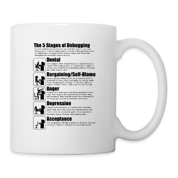 5 Debugging-Stufen - Tasse - Weiß - Rechts