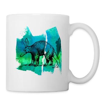 T-shirt cochon Aardvark aardvark à oreilles noires - Mug blanc - blanc - Droite