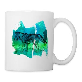 Wolf wolves werwolf T Shirt Geschenk - Tasse - Weiß - Rechts