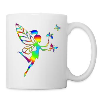 Rainbow fairy, butterfly, magic, pixie, elves, DD - Mug - white - Right