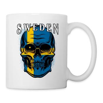 Schwedischer Totenkopf | Schweden Patriot Geschenk - Tasse - Weiß - Rechts