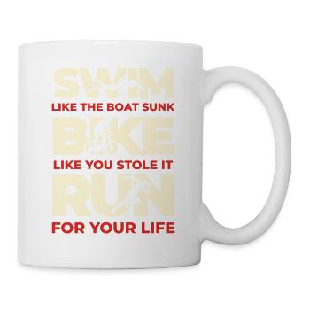 Funny Triathlon Swim Bike Run Triathlete Gift - Mug - white - Right