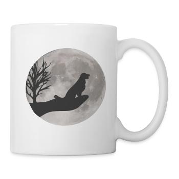 Golden Retriever bei Vollmond im Mondschein - Tasse - Weiß - Rechts