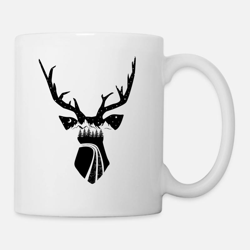 Hirschgeweih - Tasse - Weiß