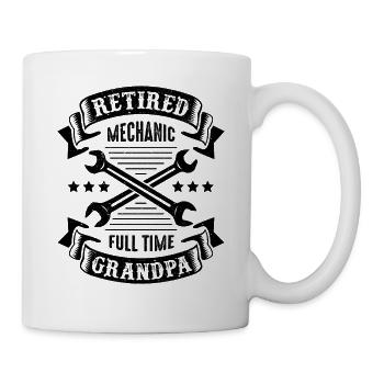 Lustiges Geschenk Opa in Rente Mechaniker Vater - Tasse - Weiß - Rechts