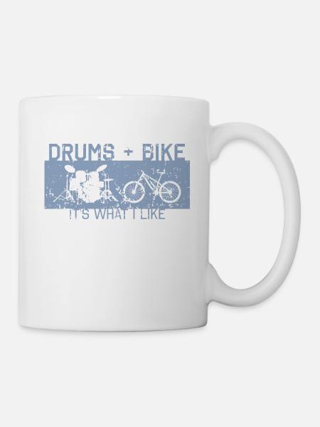 Fahrrad Schlagzeug Hobby Bike Drums - Tasse - Weiß